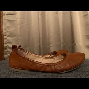 Cognac ballet flats. Size 8W.